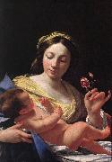 Simon Vouet Virgin and Child oil